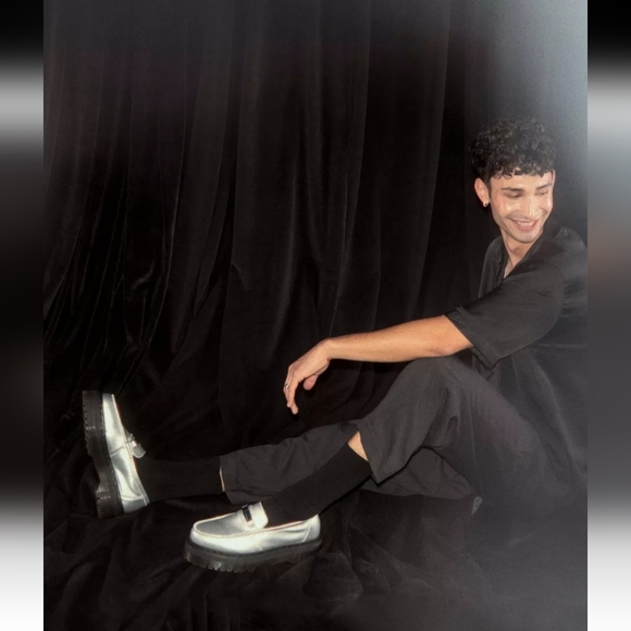 Dr. Martens Silver Penton II quad Adrian Metallic Tumble platform loafers size 9 - Picture 2 of 11